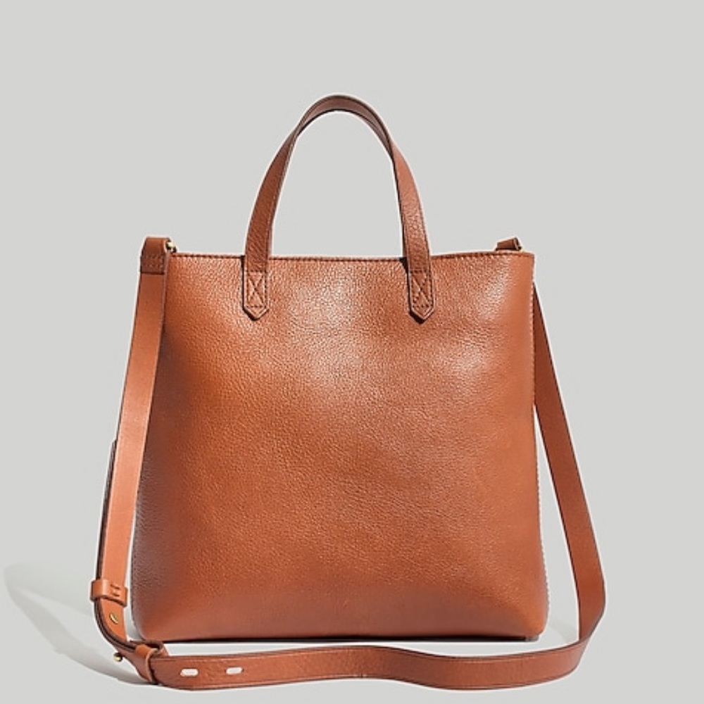 EUC Madewell Zip-Top Transport Crossbody English saddle tote